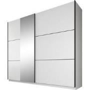 Meubella - Kledingkast Samantha - Wit - 236 cm - Met spiegel