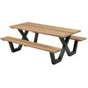 Picknicktafel hardhout metalen frame 200x160 cm