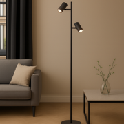 Landelijke Metalen Highlight Burgos GU10 Vloerlamp - Zwart