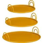 Mica Decorations Dienblad met Handgrepen - Set van 3 - Decoratie Woonk...