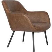 Fauteuil Bruin Kunstleer - Zithoogte 42cm - 76x77x80 cm