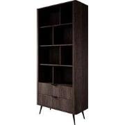 Meubella - Victoria - Boekenkast - Donker eiken - 88x38x194 cm