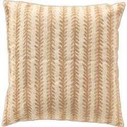 ZILA - kussenhoes 45x45 cm - bladmotief - Almond Buff - bruin, beige
