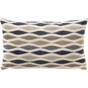 TULA - kussenhoes 30x50 cm - golvend patroon - Dark Denim - multicolou...