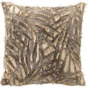 NIM - sierkussen 45x45 cm - bladmotief - Timber Wolf - bruin