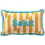 SALUT - sierkussen 30x50 cm - gestreept - 100% katoen - Mineral Yellow...
