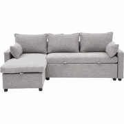 3-zits slaapbank in stof met chaise longue L219 cm - LOUISON