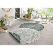 Rond Binnen & Buitenkleed Omkeerbaar - Porto Groen/Crème - Ø 200 CM