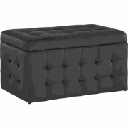 MICHIGAN - Ottomaan - Zwart - Fluweel