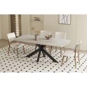 Tafel 'Apollo' 180 cm Deens Ovaal Glanzend Steen Shakespear Beige