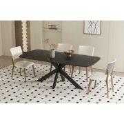 Tafel 'Apollo' 180 cm Deens Ovaal Steen Zwart