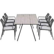 Garden Impressions Natas tuinset grijs 7-delig - Braga tuintafel 220x1...