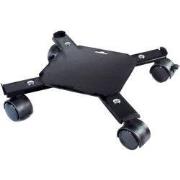 Verstelbare planttrolley metaal mat zwart H6 x 34/51 cm