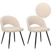 ONAGA - Eetkamerstoel set van 2 - Beige - Bouclé