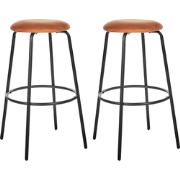 MORTON - Barkruk set van 2 - Oranje - Fluweel