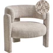 BUREA - Fauteuil - Lichtbeige - Chenille