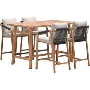 Monti barset - 5-dlg.- light teaklook - rope lava zwart - gobi sand