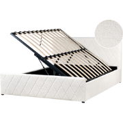 ROCHEFORT - Bed opbergruimte - Gebroken wit - 160 x 200 cm - Bouclé
