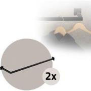 Set van 2 kledingstangen kapstok wandmontage 30 x 110 cm zwart staal M...