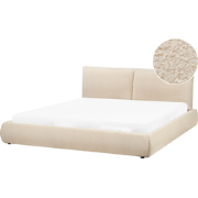 VINAY - Tweepersoonsbed - Lichtbeige - 180 x 200 cm - Bouclé