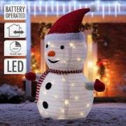 LED sneeuwpop 68cm hoog met hoed, sjaal & handschoenen Tuinfiguur kers...