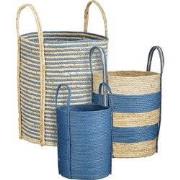 Mica Decorations Brooklyn Opbergmand - Gevlochten Mand Set van 3 - Pla...