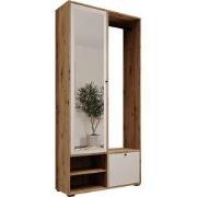 Meubella - Deacon - Halkast met 2 deuren - Eiken/Wit