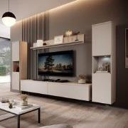 Meubella - Pure XL - Wandmeubel - Beige - 180x33x130 cm