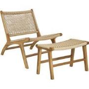 Fauteuil Naturel - Incl. Voetenbankje - 80cm - Derby