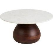 Salontafel Rond - Donkerbruin/Wit Hout - Ø70x35cm - Heide