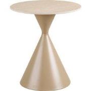 Bijzettafel Rond - Keramisch/Travertin Zand - Ø50x56cm - Annecy