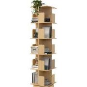 360° draaibare boekenkast met 5 niveaus & 20 vakken, beige, 40x155x40 ...