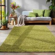 Tapijtenloods Basic Shaggy vloerkleed Groen Hoogpolig- 60x110 CM