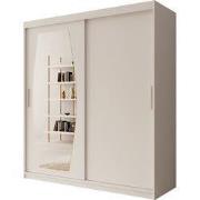 Meubella - Kledingkast Azai - Wit - 180 cm - Met spiegel