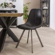 Eetkamerstoel Zwart Siena Saddle PU Kunstleer