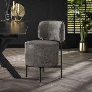 Eetkamerstoel Dante Bouclé Grijs Draaibaar - Zonder Armleuningen