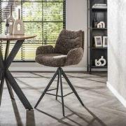 Barkruk Elite Taupe Chenille Stof Rich Draaibaar