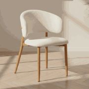 Japandi Eetkamerstoel Yuka Beige - Eikenlook Frame