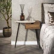 Nachtkastje Borea Links 1 Lade Keramiek Travertine