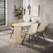 Set van 4 Eetkamerstoelen Avero draaibaar Jaroq zand