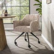 Set van 2 Eetkamerstoelen Tova Stof Hoven Rich Zand Met Wieltjes