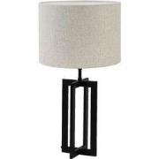 Tafellamp Mace/Livigno - Zwart/Naturel - Ø30x56cm