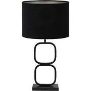 Tafellamp Lutika/Velours - Zwart/Zwart - Ø30x67cm