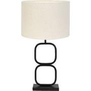 Tafellamp Lutika/Livigno - Zwart/Eiwit - Ø30x67cm