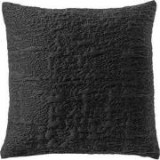 LYLA - Kussenhoes 45x45 cm - 3D - effen print - Raven - zwart