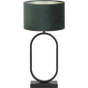 Tafellamp Jamiri/Velours - Zwart/Donkergroen - Ø30x67cm