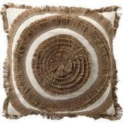 LEI - sierkussen 45x45 cm - jute afwerking - Natural - bruin