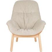 Fauteuil Beige/Naturel Stof - Beukenhout - 92x75x93cm - Duke