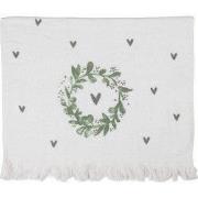 Clayre & Eef Gastendoekje 40x66 cm Wit Katoen Hart