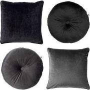 Dutch Decor Set van 4 sierkussens - Essentials - Zwart - antraciet- Fi...